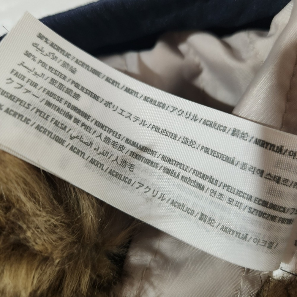 Hollister Womens Size XL Navy Blue Faux Fur Lined Hooded Parka Jacket NWOT - Picture 10 of 10